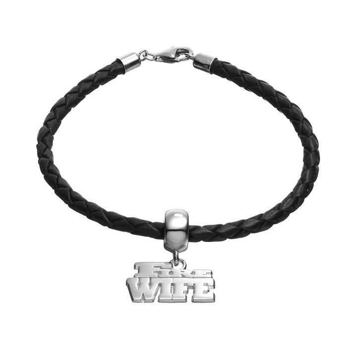 Insignia Collection Sterling Silver & Leather Fire Wife Bracelet, Women's, Size: 7.5, Multicolor