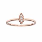 Lc Lauren Conrad 10k Gold Diamond Accent Leaf Ring, Women's, Size: 8, White