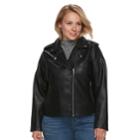 Plus Size Levi's Faux-leather Jacket, Women's, Size: 2xl, Black