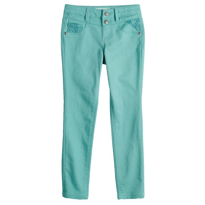 Girls 4-12 Sonoma Goods For Life&trade; Sateen Jeggings, Size: 7, Light Blue