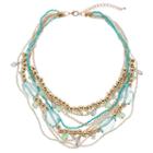 Gs By Gemma Simone Aqua Beaded Multi Strand Necklace, Women's, Size: 22, Multicolor
