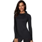 Women's Maidenform Sport Baselayer Funnel Neck Hooded Top, Size: Xlrg Av/rg, Black