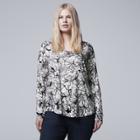 Plus Size Simply Vera Vera Wang Printed Tee, Women's, Size: 3xl, Oxford