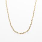 24k Gold Plate And Silver Plate Braided Cobra Chain Necklace - 18-in, Women's, Size: 18, Multicolor