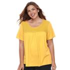 Plus Size Croft & Barrow&reg; Crochet Top, Women's, Size: 3xl, Gold
