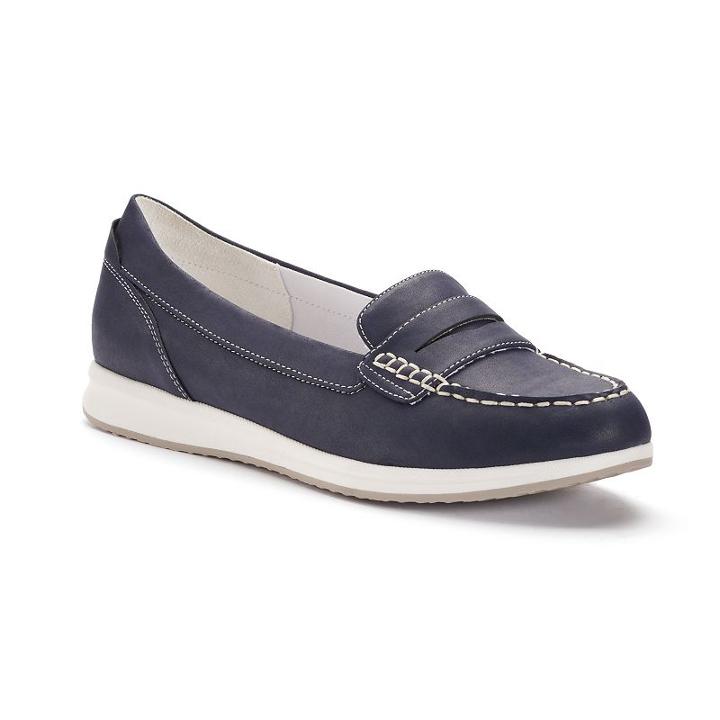 Croft & Barrow&reg; Women's Moc-toe Penny Loafers, Size: 8.5, Blue