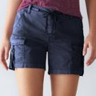 Women's Sonoma Goods For Life&trade; Twill Utility Shorts, Size: 16, Dark Blue