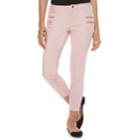 Women's Jennifer Lopez Midrise Ankle Skinny Jeans, Size: 10, Light Pink