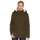 Women's Braetan Hooded Solid Quilted Jacket, Size: Large, Green