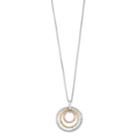 Tri-tone 10k Gold 1/6 Carat T.w. Triple Circle Pendant Necklace, Women's, Size: 18, White