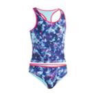 Girls 7-16 Under Armour Metaquartz Reversible Tankini Swimsuit Set, Size: 12, Dark Blue