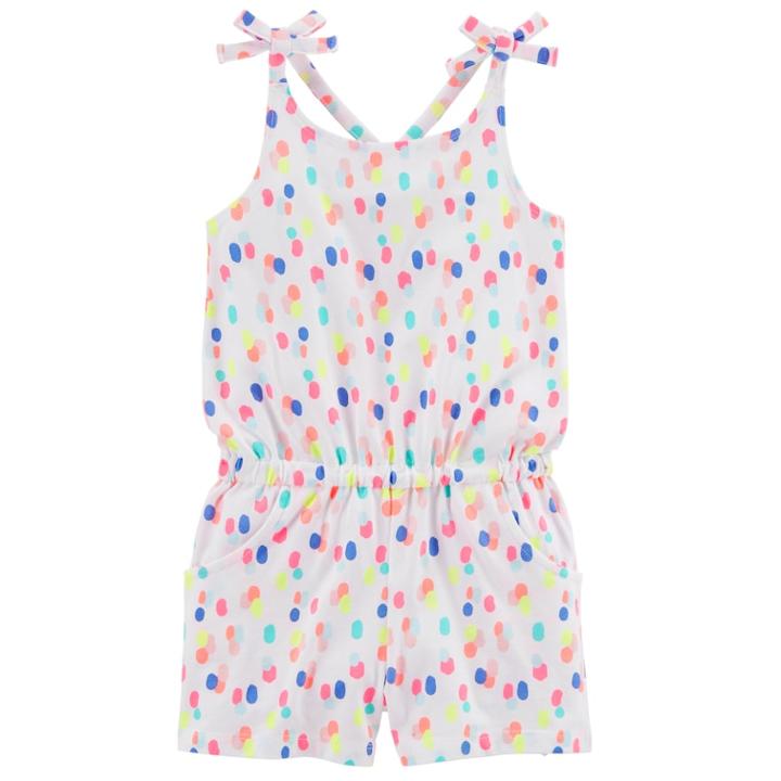 Toddler Girl Carter's Polka-dot Jersey Romper, Size: 3t, Print
