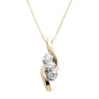 Sirena Collection 14k Gold 3-stone 1/2-ct. T.w. Round-cut Diamond Pendant, Women's, White