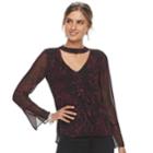 Women's Jennifer Lopez Ruffle Choker Neck Top, Size: Xs, Dark Red