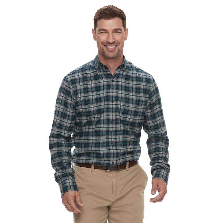 Men's Croft & Barrow&reg; Slim-fit Flannel Button-down Shirt, Size: Large, Dark Blue