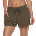 Tek Gear&reg; Button-tab Active Shorts, Women's, Size: Large, Dark Green