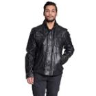 Men's Excelled Leather Military Jacket, Size: Medium, Black