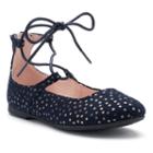 So&reg; Caroline Girls' Lace-up Flats, Size: 1, Blue (navy)