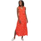 Petite Apt. 9&reg; Ruffle Maxi Dress, Women's, Size: Xs Petite, Drk Orange