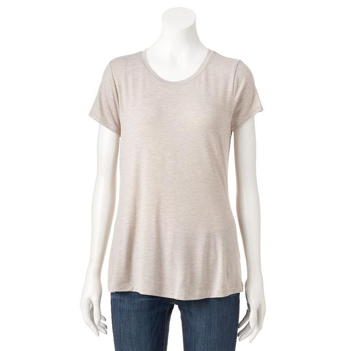 Women's Apt. 9&reg; Essential Crewneck Tee, Size: Small, Med Grey