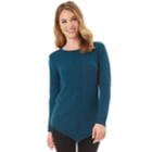 Women's Apt. 9&reg; Mitered Crewneck Sweater, Size: Large, Med Green