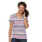 Women's Croft & Barrow&reg; Essential Classic V-neck Tee, Size: Large, Lt Purple