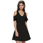 Juniors' Almost Famous Cold-shoulder Fit & Flare Dress, Girl's, Size: Small, Black