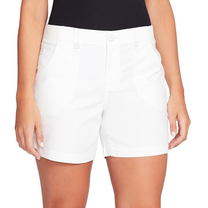 Women's Gloria Vanderbilt Cathy Cargo Shorts, Size: 12, White