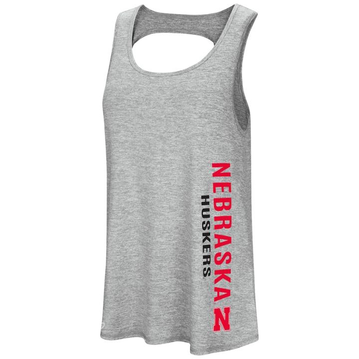 Women's Colosseum Nebraska Cornhuskers Twisted Back Tank Top, Size: Large, Grey (charcoal)