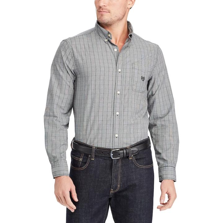 Big & Tall Chaps Classic-fit Button-down Shirt, Men's, Size: Xl Tall, Black