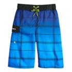Boys 8-20 Zeroxposur Plaid Swim Trunk, Size: Medium, Med Blue