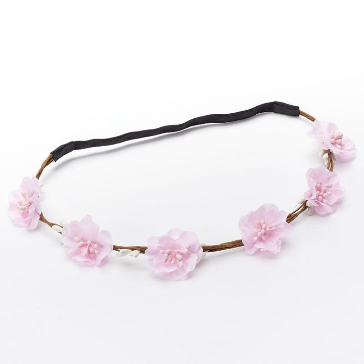 Girls 4-16 Floral Crown Headband, Med Pink