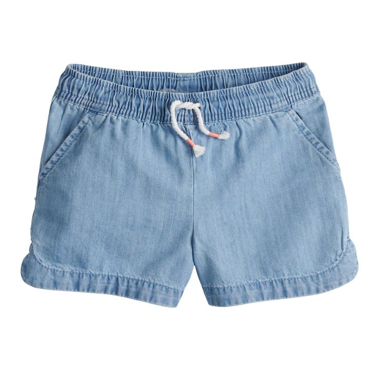 Girls 4-10 Jumping Beans&reg; Woven Chambray Dolphin Shorts, Size: 6x, Blue