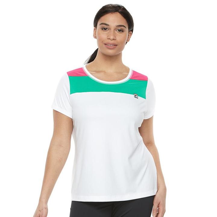 Plus Size Fila Sport&reg; Performance Mesh Yoke Scoopneck Tee, Women's, Size: 2xl, Natural