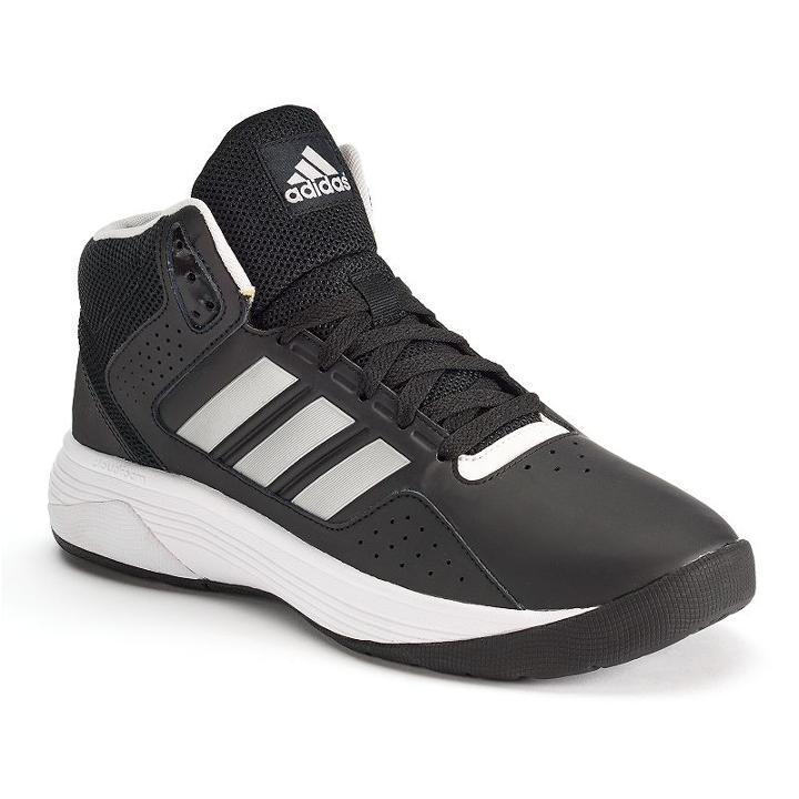 Adidas Cloudfoam Ilation Mid Men's Leather Basketball Shoes, Size: 11.5, Black