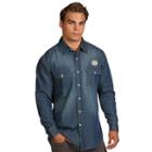 Men's Antigua Notre Dame Fighting Irish Chambray Shirt, Size: Large, Dark Blue