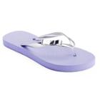 Candie's&reg; Women's Zori Metallic Bow Thong Flip-flops, Size: Large, Purple