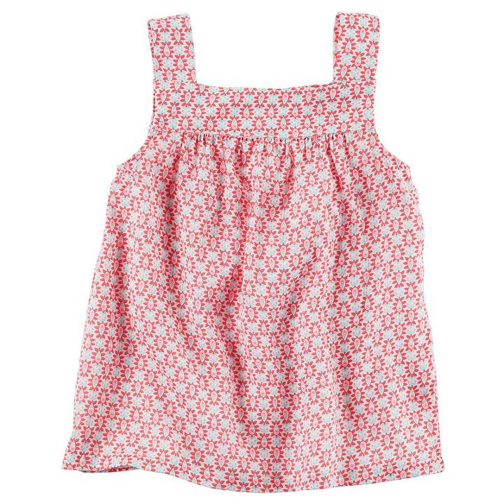 Girls 4-8 Carter's Print Shirred Tank Top, Girl's, Size: 7, Ovrfl Oth
