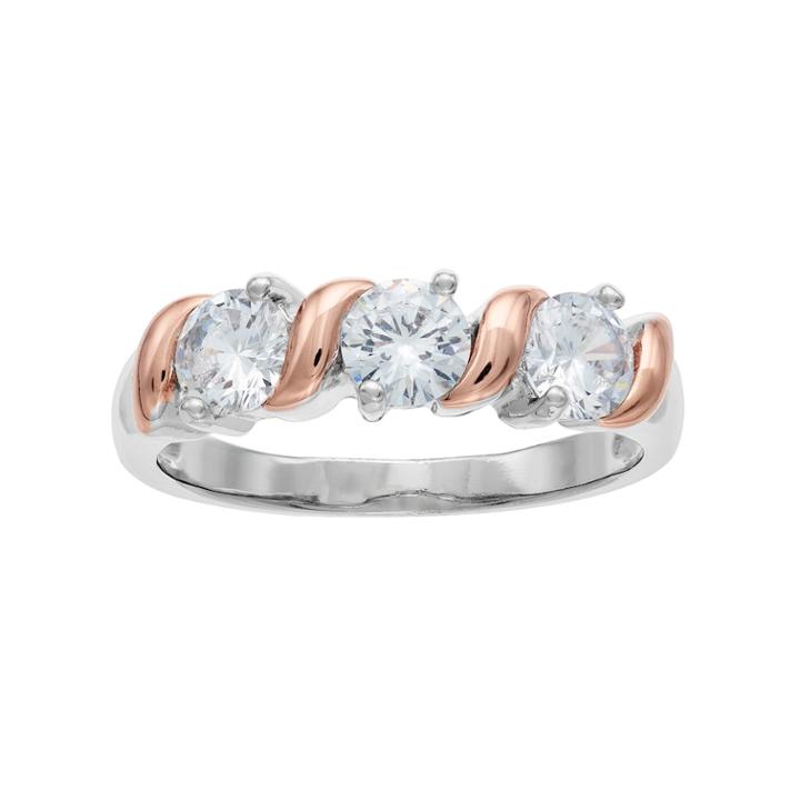 Lily & Lace Two Tone Cubic Zirconia S Ring, Women's, Size: 7, White