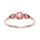 Lc Lauren Conrad 10k Rose Gold Pink Tourmaline 3-stone Ring, Women's, Size: 7