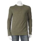 Big & Tall Sonoma Goods For Life&trade; Heathered Thermal Henley, Men's, Size: Xl Tall, Dark Green