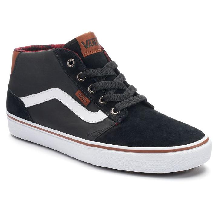 Vans Chapman Mid Men's Water-resistant Leather Skate Shoes, Size: Medium (8), Black