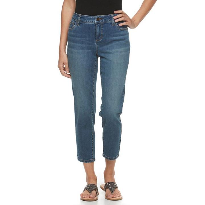 Petite Croft & Barrow&reg; Skinny Ankle Jeans, Women's, Size: 4 Petite, Med Blue
