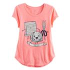 Girls 7-16 & Plus Size So&reg; Rolled Cuff Graphic Tee, Girl's, Size: 12, Brt Orange