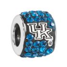 Logoart Kentucky Wildcats Sterling Silver Crystal Logo Bead - Made With Swarovski Crystals, Women's, Blue