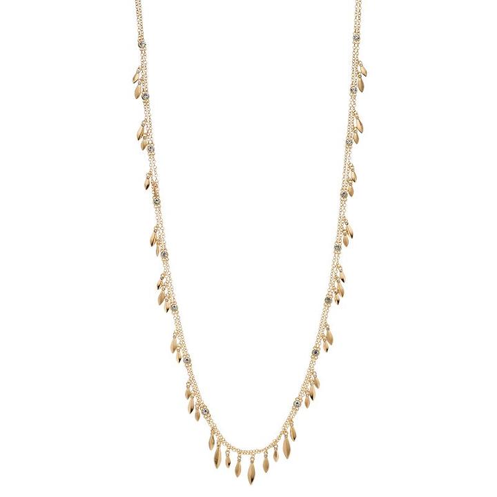 Simply Vera Vera Wang Long Marquise Fringe Double Strand Necklace, Women's, Gold