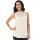 Women's Apt. 9&reg; Lace Mockneck Swing Tank, Size: Xl, White Oth