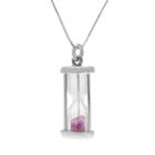 Sterling Silver Gemstone Hourglass Pendant, Women's, Size: 18, Purple
