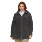 Plus Size Columbia Three Lakes Hooded Long Fleece Jacket, Women's, Size: 3xl, Med Grey