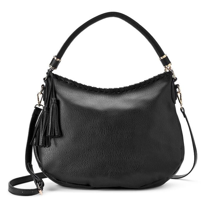 Mellow World Pia Whipstitch Hobo, Women's, Black